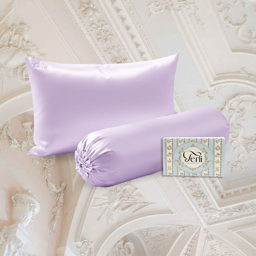 BUNDLE Sarung Bantal dan Guling Set PREMIUM Satin Silk Beauty Boost Pillowcase dan Bolster Case