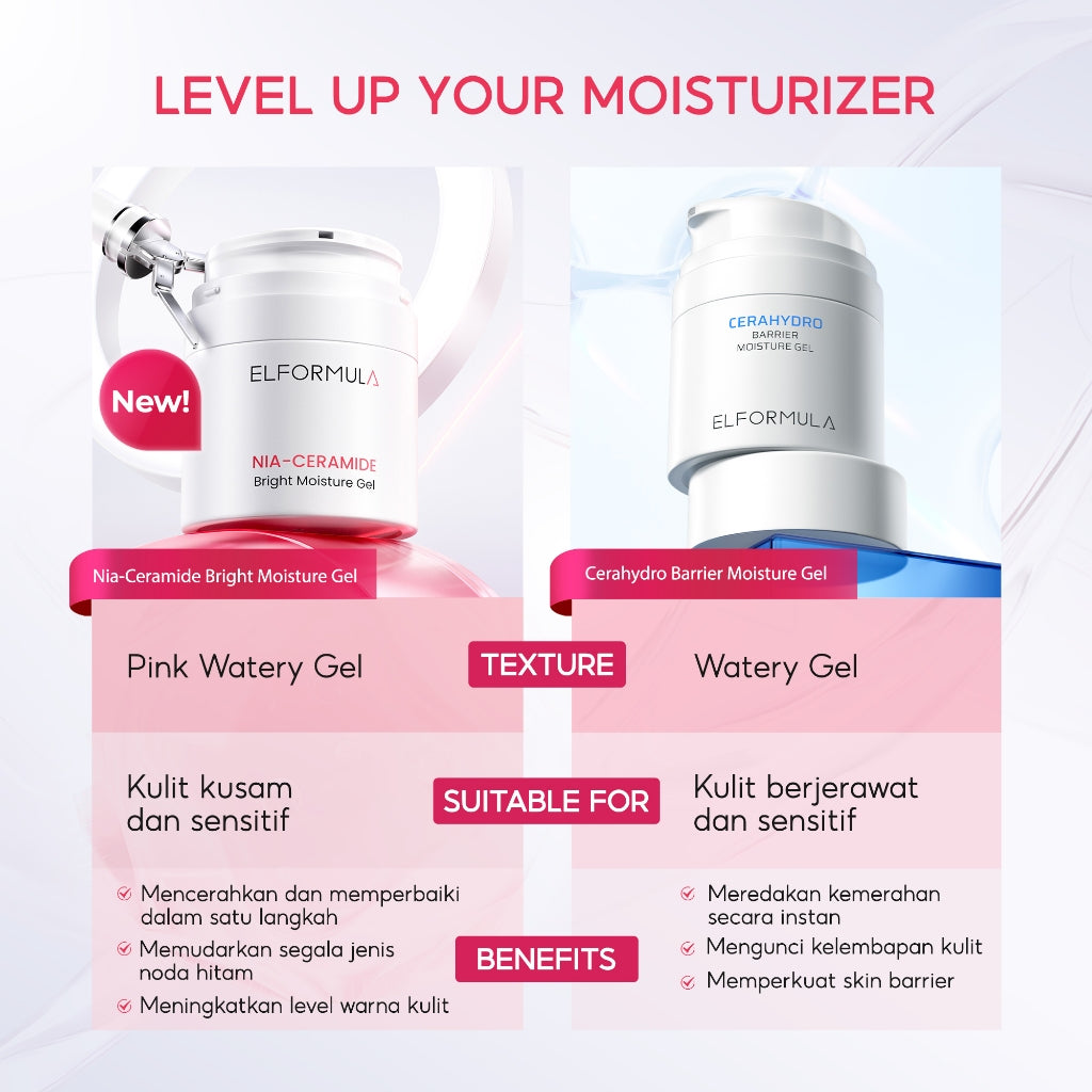 ELFORMULA Nia-Ceramide Bright Moisture Gel Moisturizer Calming Pelembab Wajah Pelembab Wajah Kulit Cerah Skin Barrier