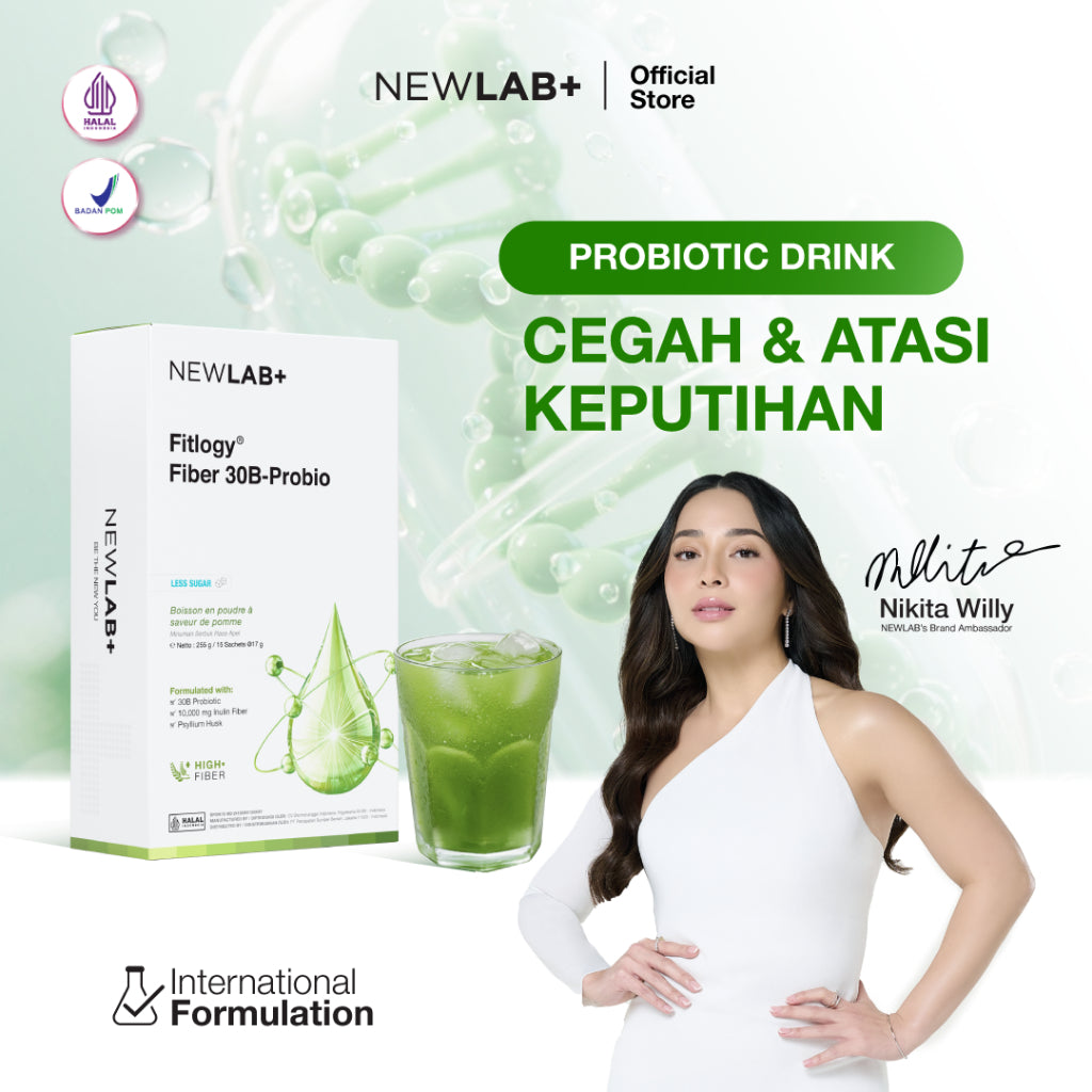 NEWLAB Fitlogy Fiber 30B-Probio | Minuman Probiotik | Fiber Drink untuk Diet | Kaya akan Probiotic 15 Sachet