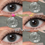 Softlens Minus (0.00 s/d -8.00) lensa kontak warna 14.2MM Graphite Lens softlens min kadar air 40% Yearly