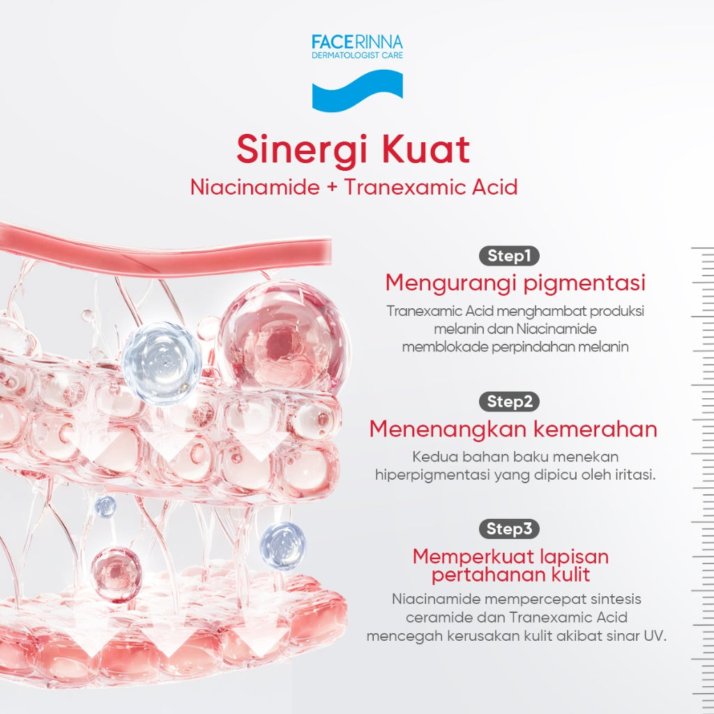 FACERINNA 10% Niacinamide + 3% TXA Power Bright Serum 20ml | White Serum Mencerahkan Wajah Mengurangi Dark Spot Flek Hitam Bekas Jerawat Pemutih Wajah| Whitening Brightening Glowing Anti Aging Anti Acne | with MSH Niacinamide Ceramide Semua Jenis Kulit