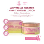 Noera Bundling Night Cream+ Noera Whitening Booster Night Vitamin Lotion | 16% Pure Concentrated Liposome Arbutin Booster Overnight Cream | Krim Malam | Niacinamide | Alpha Arbutin