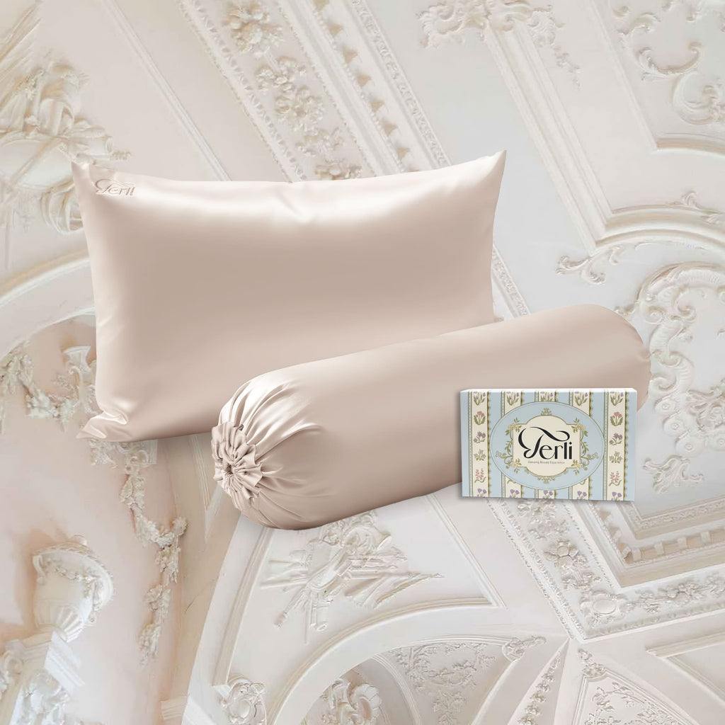 BUNDLE Sarung Bantal dan Guling Set PREMIUM Satin Silk Beauty Boost Pillowcase dan Bolster Case