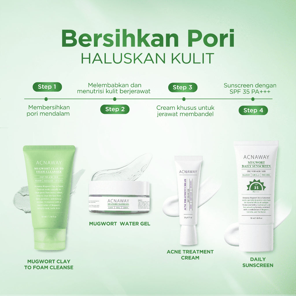 [NEW LAUNCH] ACNAWAY Mugwort Clay to Foam Cleanser 2-in-1 – Sabun Cuci Muka & Masker Wajah Anti Jerawat | Bersihkan Komedo, Mengurangi Minyak, Menenangkan Kulit Sensitif