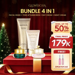 [FREE 2pcs Perfume] Glowsicha Bundle 4in1 Facial Wash + Night Jelly Booster + Day Cream + Sunscreen