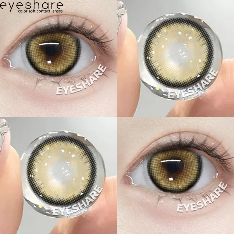 Eyeshare Softlens 0.00~-8.00 Minus AURORA Brown 1Pasang Brown Softlen