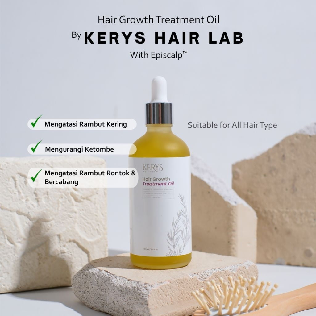 Hair Treatment Oil - KERYS Hair Lab | Perawatan Rambut Rusak Hair Oil 100% Natural Penebal Rambut