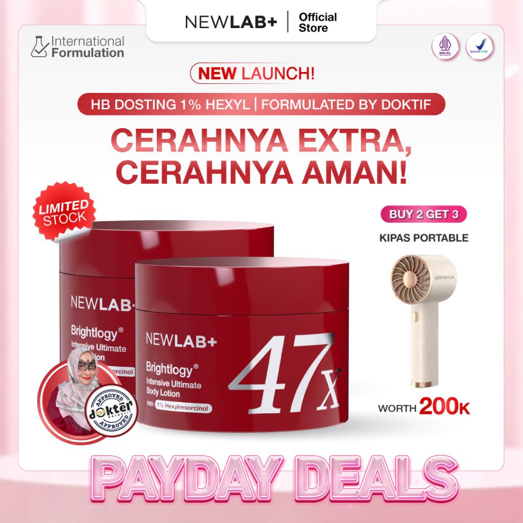 NEWLAB Brightlogy Intensive Ultimate Body Lotion with 1% Hexyl | Body Lotion Pemutih Badan | Handbody | Body Care untuk Mencerahkan |Whitening Lotion