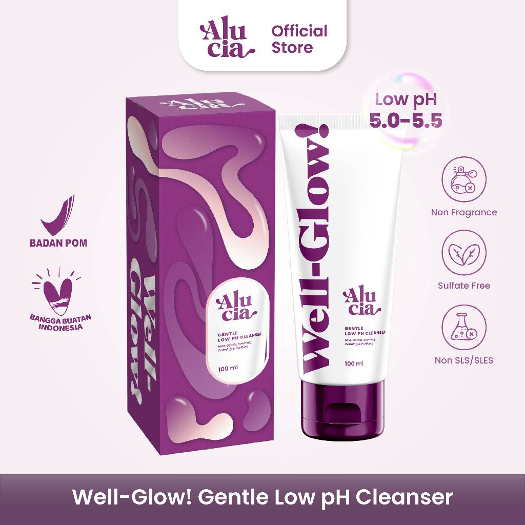 ALUCIA | Well-Glow! Gentle Low pH Cleanser 7X Extract Herbal Facial Face Wash Sabun Cuci Muka Gentle Low pH 5.0 - 5.5 NON SLS/SLES by Alucia Official