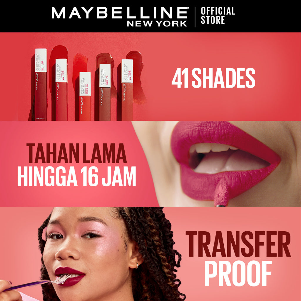 MAYBELLINE OFFICIAL Paket Hemat Superstay Matte Ink 2 pcs Ombre Set Lipstick - Long Lasting Lipstick Matte Waterproof Transferproof Lipstik