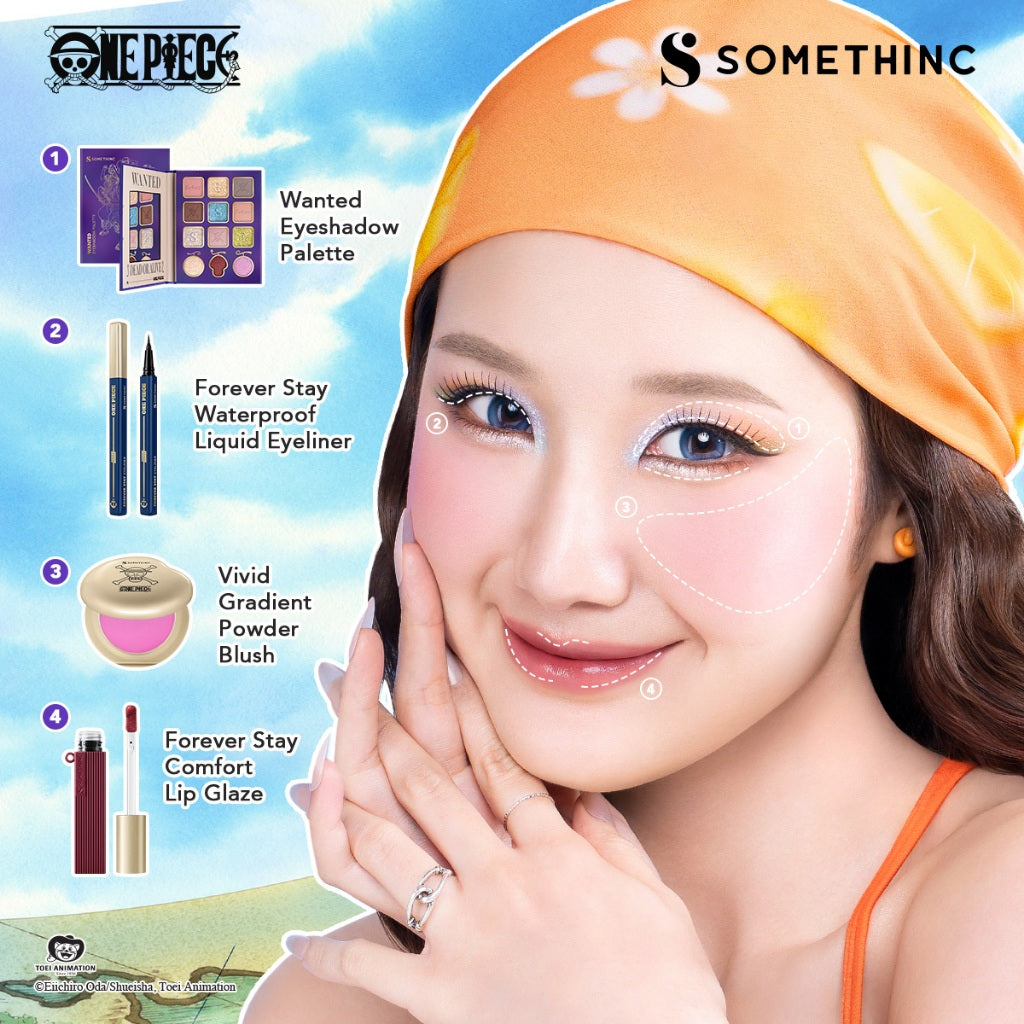 SOMETHINC [2 PCS] One Piece Limited Edition BRUSH & GO (Wanted Eyeshadow Palette, Travel Brush Set)