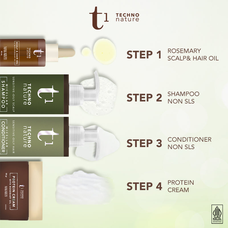 PAKET ISI 2 Makarizo T1 Techno Nature Micellar Shampoo & Conditioner 180 mL - Shampo Conditioner Non SLS