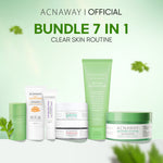 ACNAWAY Bundle 7 in 1 Skincare Routine – Perawatan Wajah Lengkap untuk Kulit Berjerawat & Sensitif facial wash cleanser moisturizer cream gel moist sunscreen acne spot acne treatment masker Acne Clear Pad Exfoliating