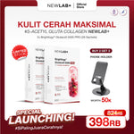 [FREE GIFT New Launch]  NEWLAB Brightlogy GlutaColl-5500 - PRO | Collagen Glutathione Drink | 13X Efektif Kulit Cerah & Sehat | S-Acetyl-L-Glutathione|Efektif Memutihkan 13X|14 - 28 Sachet