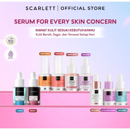 SCARLETT Face Serum - Brightening Serum Mencerahkan Wajah Melembapkan Glowing dan Melindungi Kulit dari Jerawat