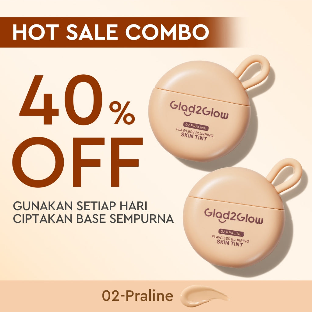 [NEW LAUNCH] Glad2Glow FLAWLESS BLURRING SKIN TINT 30G Concealer Foundation Bedak padat Make up Lightweight Coverage Long-lasting 12-Hour Soft-Focus Flawless Skin oil-control  Bio-Mimetic Film Technology Squalane Care g2glow official store