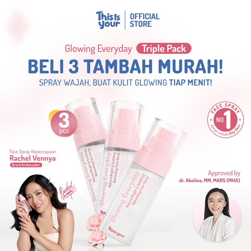 [BUNA PICKS] This is Your - Glowing Everyday Shooting Refreshing Face Spray 75ml | Mengandung 2% Niacinamide, Rosa Canina, Centella Asiatica | Membantu Mencerahkan Wajah Cocok Untuk Kulit Kering, Berjerawat, dan Kusam