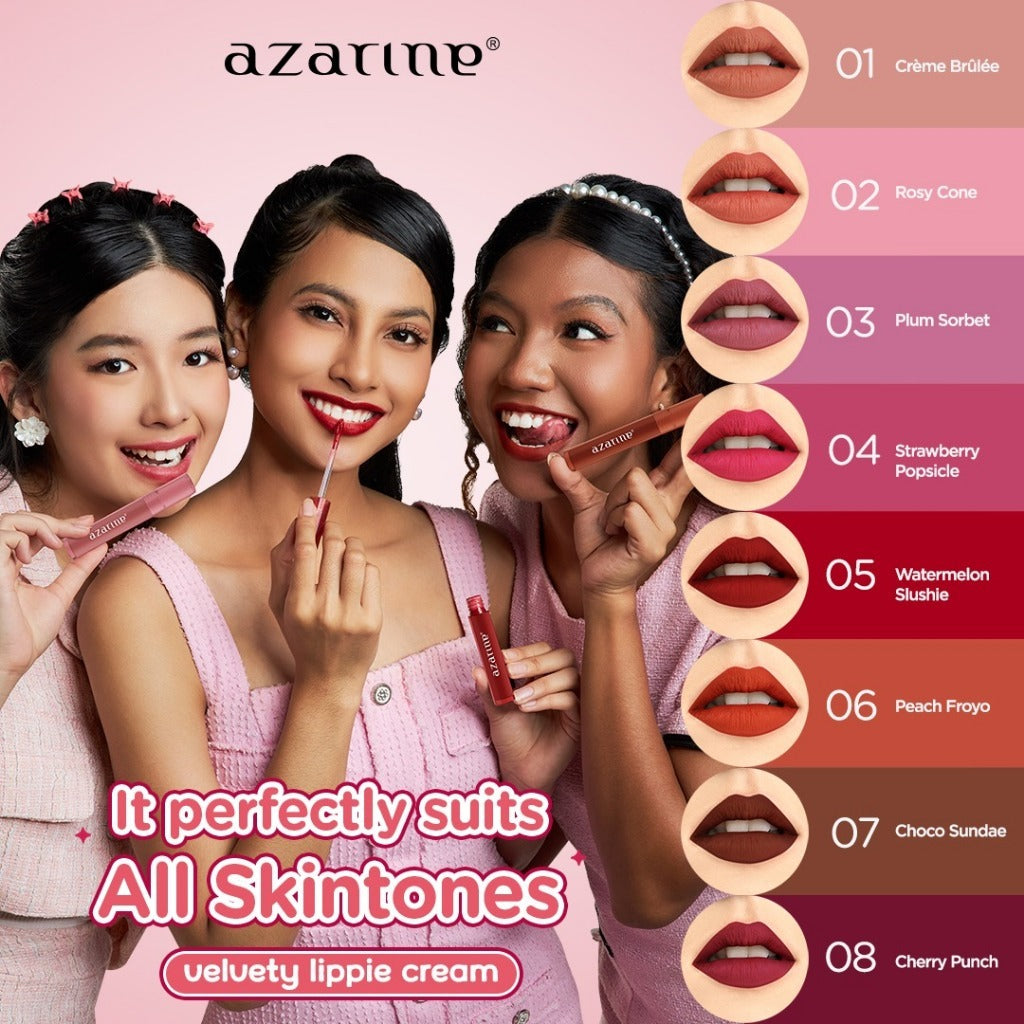 [FLASH SALE] Azarine - 02. Rosy Cone - Velvety Lippie Cream Lightweight Lip Velvet Lip Matte 3.2 ml
