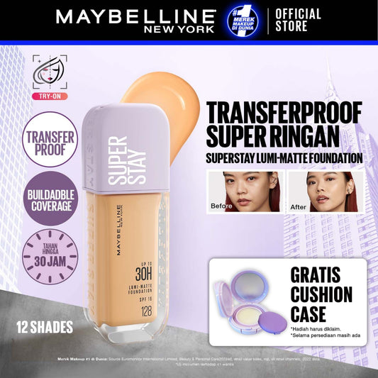 Maybelline Superstay Lumi Matte Liquid Foundation 35 mL – Buildable coverage transferproof ringan makeup tahan lama