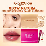 [NEW LAUNCH] Glad2Glow FLAWLESS BLURRING SKIN TINT 30G+ BRIGHTENING LIP SERUM 7g Mencerahkan Melembabkan 3in1 liptint  Foundation Bedak padat Make up Lightweight Coverage Long-lasting 12-Hour Soft-Focus Flawless Skin oil-control g2glow official store