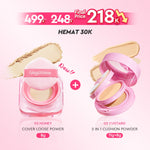 Glad2Glow Perfect Blur&Cover Loose Powder oil control Finishing Kontrol Minyak Tahan Lama Anti Luntur Halus Sempurna & Cover Tinggi bedak padat bedak tabur two way cake cushion foundation setting spray make up g2g glad2glow official store