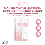 Noera Bundling Bright & Glow Body Serum + Lotion UV Filter + 10% ALPHA ARBUTIN Luxurious Whitening Booster Body Serum Essence