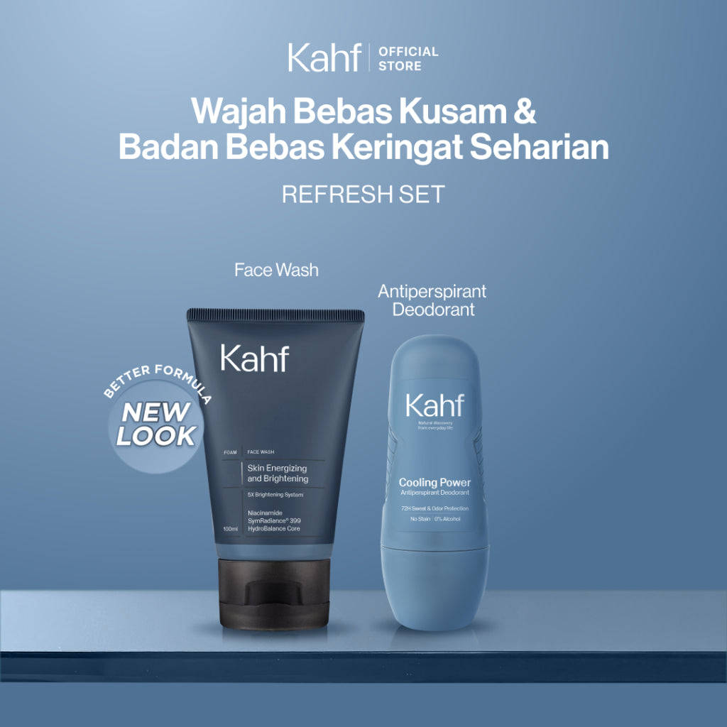 [KAHF BUNDLE 2IN1 PAKET PERAWATAN DAILY USE ESSENTIALS : WAJAH BEBAS KUSAM & BADAN BEBAS KERINGAT SEHARIAN] Paket Personal Care (Face Wash + Deodorant) - Suitable for Daily Use - Purify Set