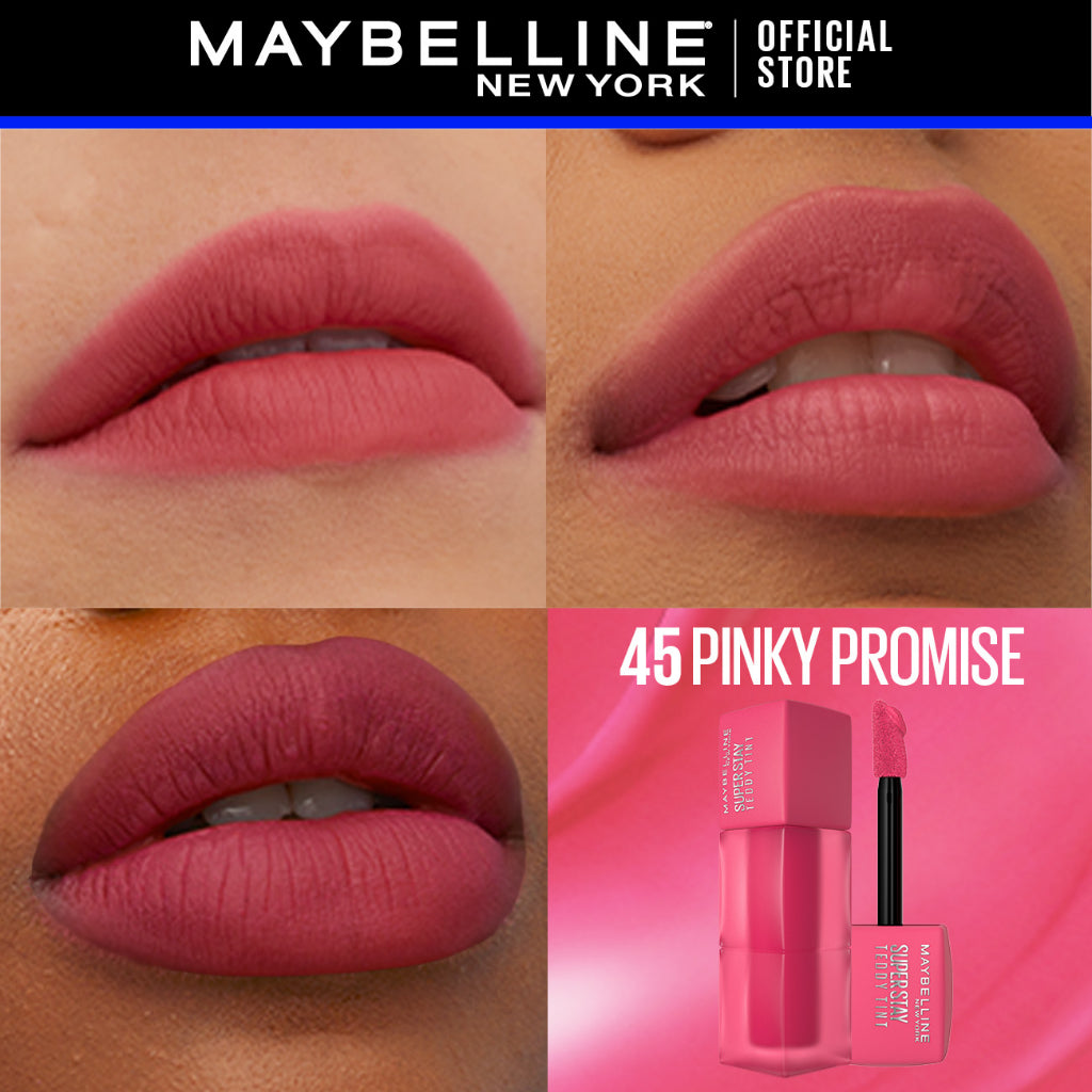 MAYBELLINE OFFICIAL Superstay Teddy Tint 5 mL - Teddy Soft Matte Tahan 12 Jam Lipstick Lipcream Lipstik Perfect Lip Tint