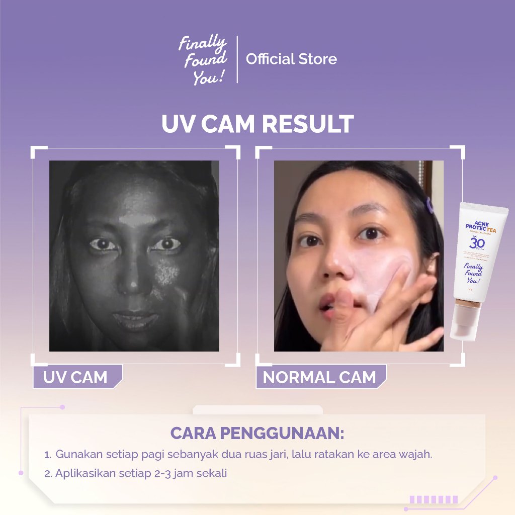 Finally Found You! Acne ProtecTea Physical Sunscreen SPF 30 PA++++ 50g | Sunscreen Wajah untuk Kulit Berjerawat & Sensitif