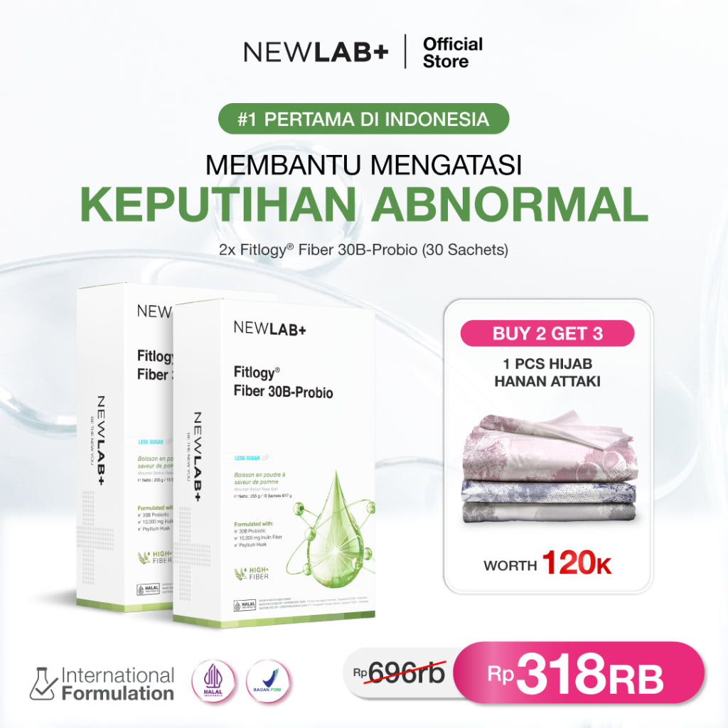 NEWLAB Fitlogy Fiber 30B-Probio | Minuman Probiotik | Fiber Drink untuk Diet | Kaya akan Probiotic 15 Sachet