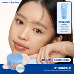 [2 PCS BUNDLING CUSHION] Harlette Oat Comfy Cushion SPF 30 PA+++ & Oat Probiotic Lightweight Sunscreen SPF 50 PA++++