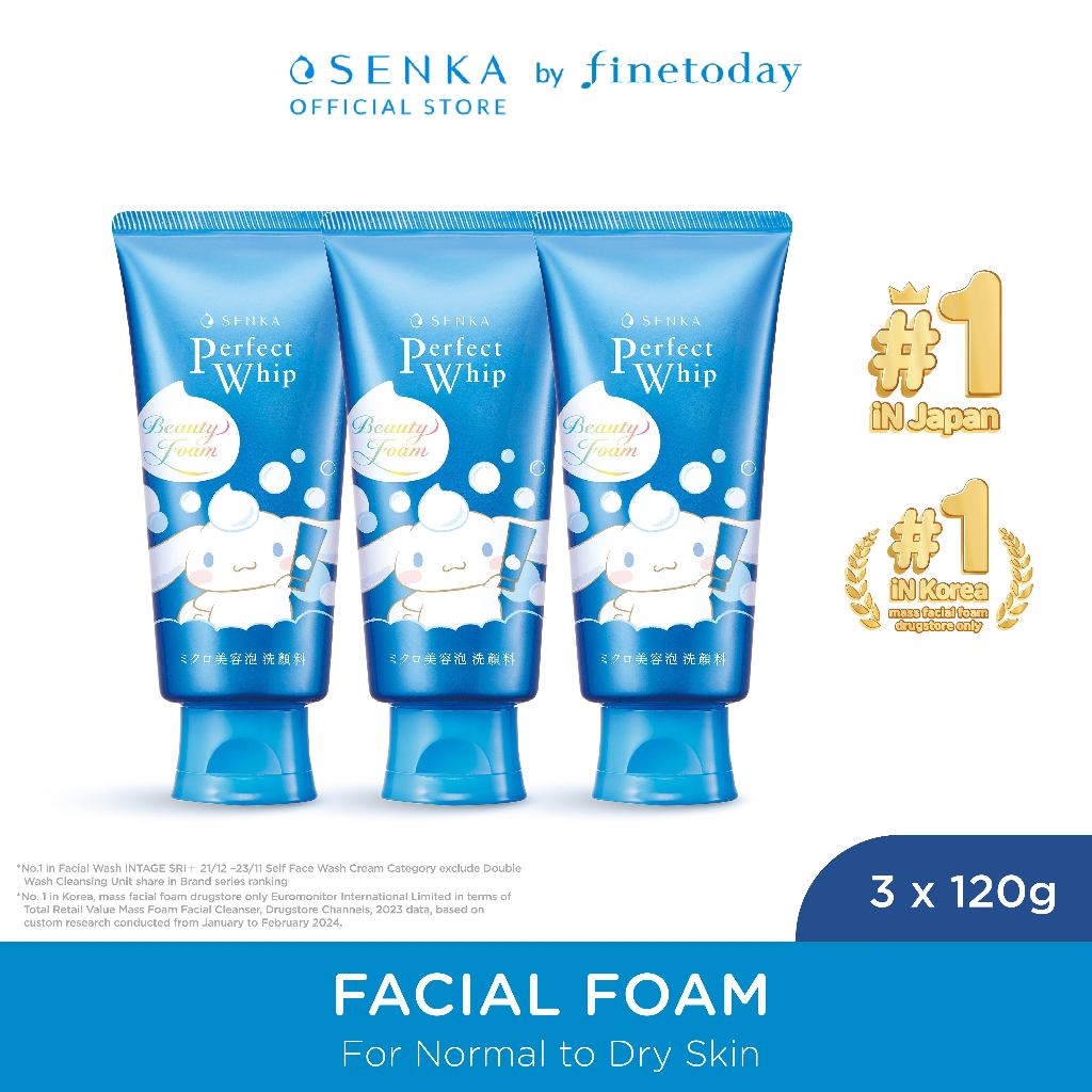 [TRIPLEPACK] SENKA Perfect Whip Cinnamoroll Edition 120gr
