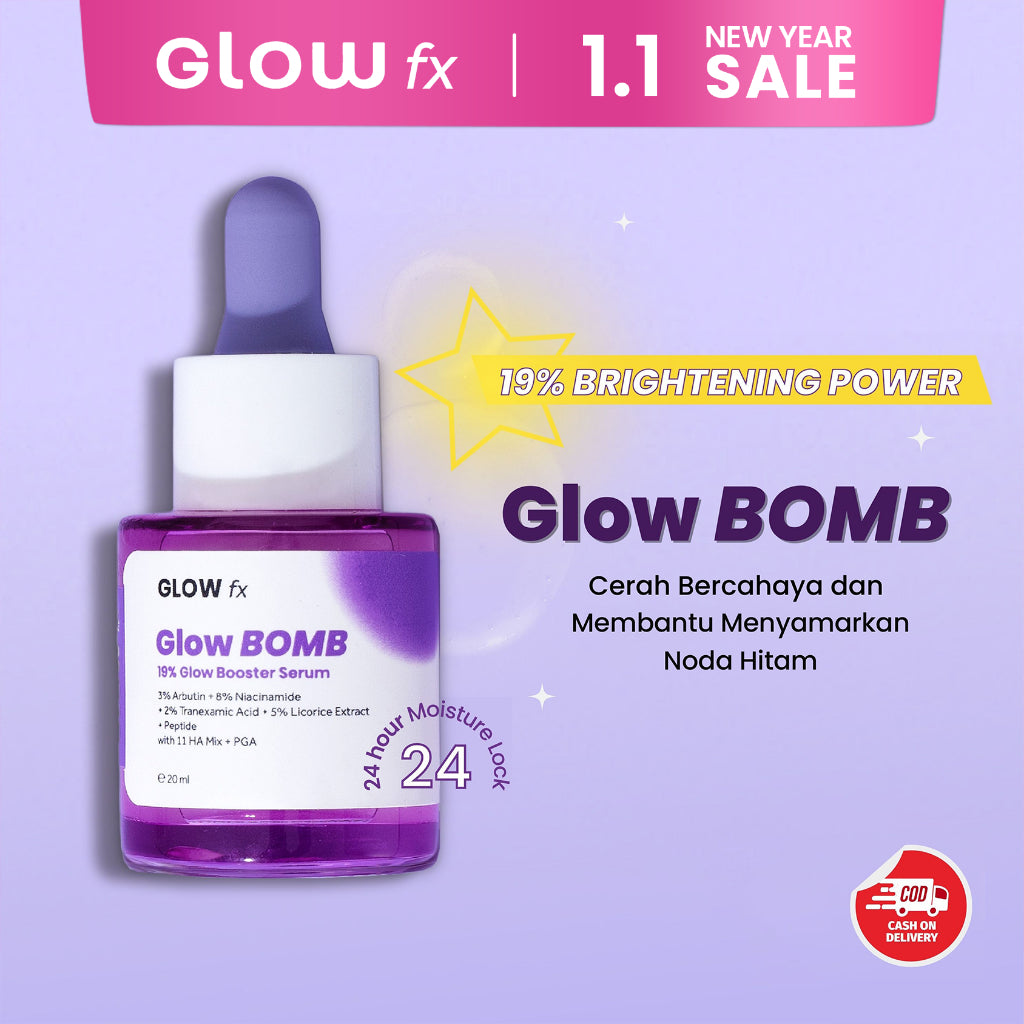 [Single Pack] GLOW FX Glow Bomb Serum - Serum Glowing & Bekas Jerawat 19% Brightening Power
