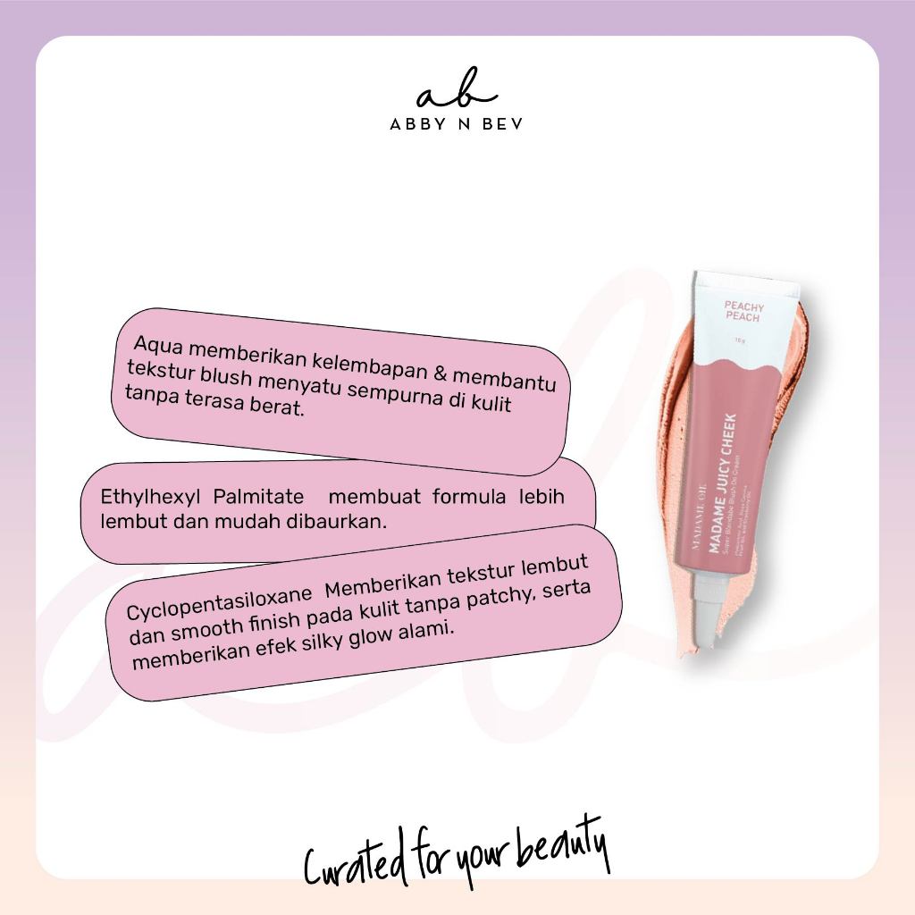 AB - Madame Gie Juicy Cheek [10gr]/ Make Up Blush On Cream 3 in 1 Wajah