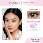 [BEST SELLER] EYESIGHT LENSES Softlens Eyesm Ocher Brown | Softlens Korea 14.2mm Motif Natural - Bisa Normal dan Minus (2pcs/sepasang)