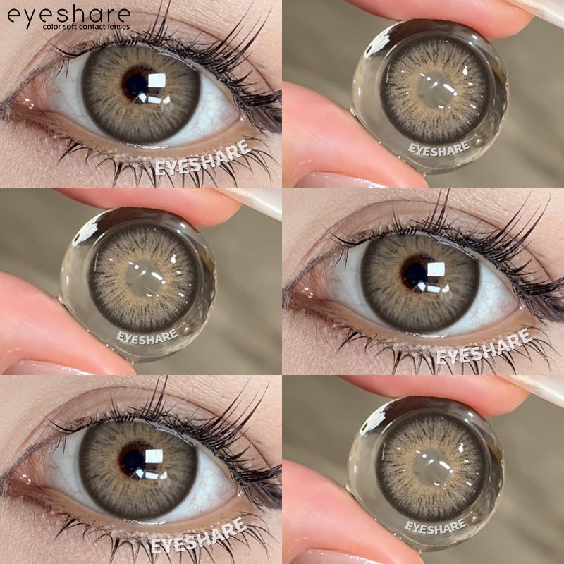Eyeshare Softlens Big Eyes SAHARA Brown 1Pasang Lensa Kontak 14.5mm Gray Softlen