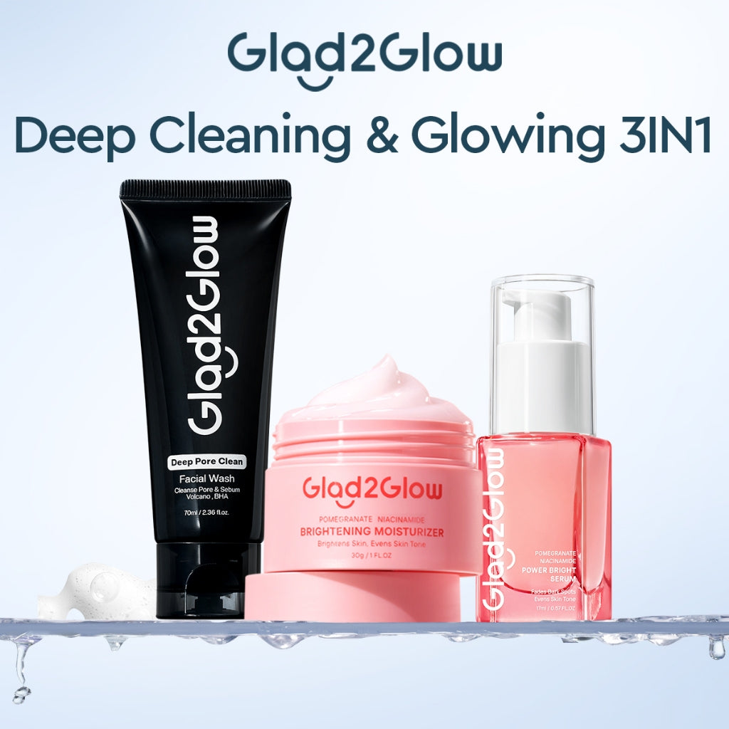 [NEW]Glad2glow Cleansing and Care Super Combo Volcanic Ash+BHA Deep Pore Clean Facial Cleanser Mencegah Komedo Face Wash Anti Jerawat Mengontrol Minyak Mencerahkan Kulit Mengecilkan Pori-Pori Pembersihan Mendalam g2glow official store
