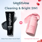 [NEW]Glad2glow Cleansing and Care Super Combo Volcanic Ash+BHA Deep Pore Clean Facial Cleanser Mencegah Komedo Face Wash Anti Jerawat Mengontrol Minyak Mencerahkan Kulit Mengecilkan Pori-Pori Pembersihan Mendalam g2glow official store