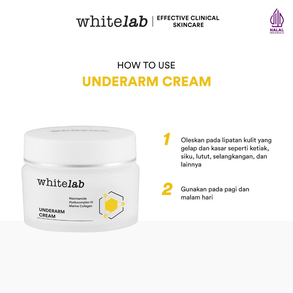Whitelab Brightening Body Serum + Underarm - Pencerah Kulit Badan, Ketiak, Selangkangan dan Lipatan Tubuh dengan Niacinamide & Collagen [BPOM]