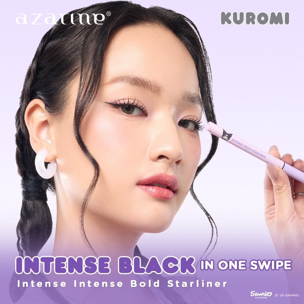 Azarine Intense Bold Starliner [0.55ml] Eyeliner Hitam Waterproof Longlasting Smudgeproof Transferproof Anti Luntur Tahan Lama di Kelopak Berminyak
