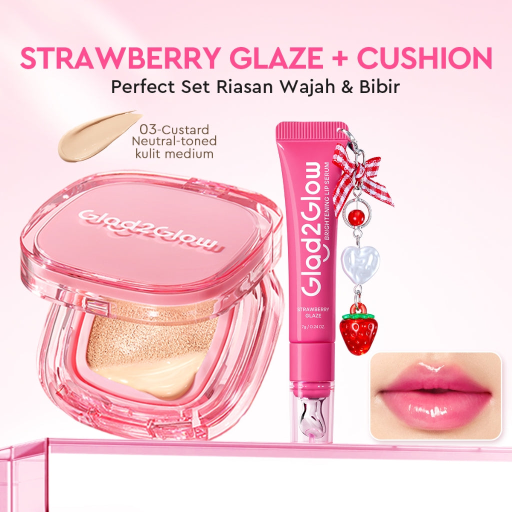 Glad2Glow Perfect Cover Cushion Foundation Waterproof Make Up Setting Concealer BB Cream Tahan Lama Hingga 12 Jam Hasil Akhir Glowing Dan Menyatu Dengan Warna Kulit Tekstur Ringan Di Wajah Full Coverage Velvet To Matte g2glow official store