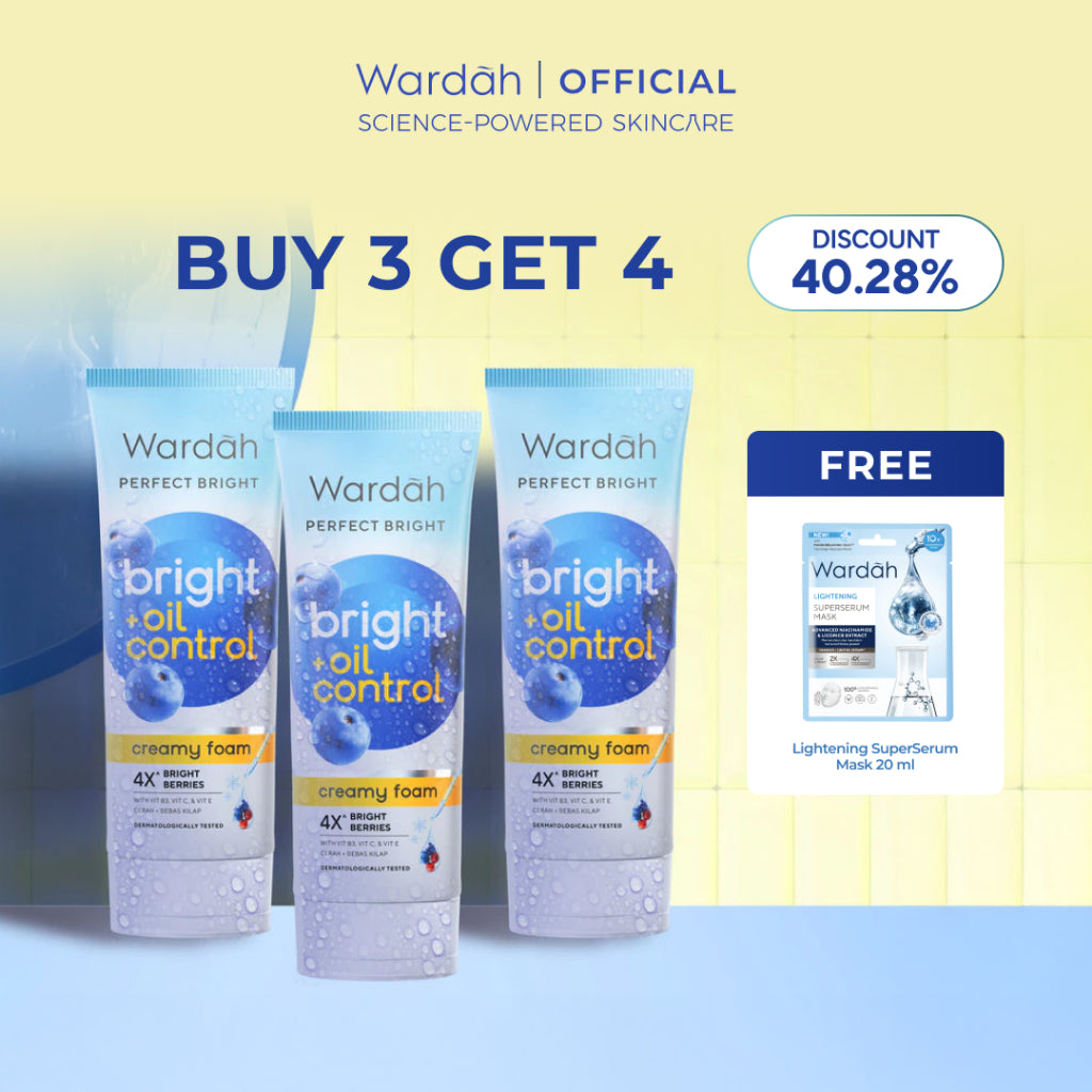 [TRIPLE PACK: LEBIH HEMAT] Wardah Face Wash All Series - Perfect Bright Oil Control, Perfect Bright Cooling Jelly, Perfect Bright Smooth Glow, Lightening Light+, Acnederm - Sabun Cuci Muka Face Wash Untuk Mencerahkan,Menghilangkan Minyak dan Bekas Jerawat