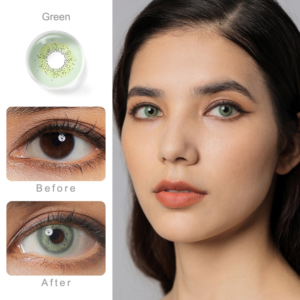 Magister Softlens Normal abu-abu coklat hitam seri Sepasang Lensa kontak diameter14.0-14.5MM kadar air 38% soflens