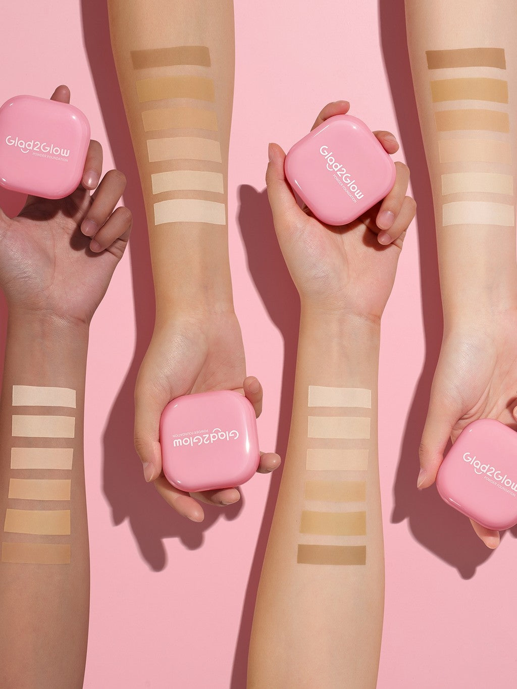 Glad2Glow Perfect Blurring Powder Foundation waterproof setting two way cake TWC Mengandung squalane dan vitamin E concealer pengontrol minyak meratakan warna kulit bantalan udara yang menjaga kelembapan alas bedak krim BB concealer g2glow official store