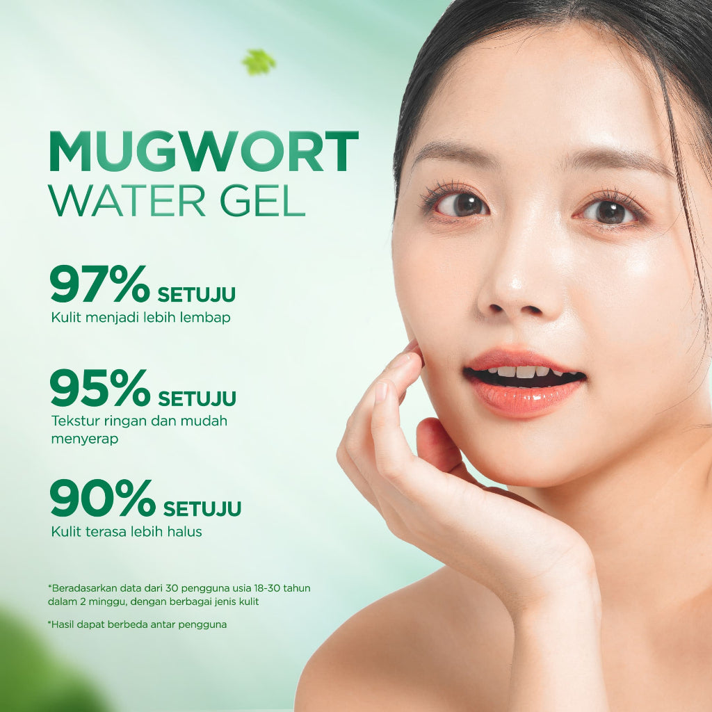 ACNAWAY Mugwort Water Gel Moisturizer - Moisture Gel Pelembab Wajah Untuk Kulit Berjerawat Acne Friendly Melembapkan Wajah Sensitif Cooling Soothing Gel Untuk Kulit Kemerahan Acne Prone Daily Moist Anti Acne Cepat Menyerap Skincare Calming Centella Cream