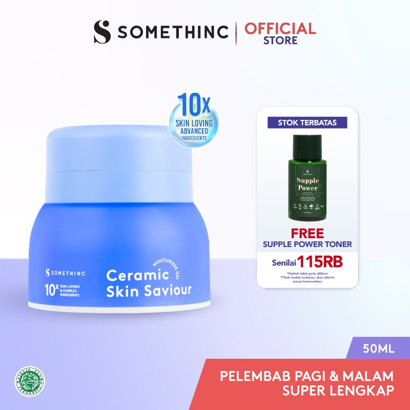 SOMETHINC CERAMIC SKIN Saviour Moisturizer Gel - Cocok untuk Acne dan Kulit Sensitif, Moisturizer Non comedogenic, Melembapkan , Mengurangi kemerahan. Pelembab kulit tidak menyumbat pori