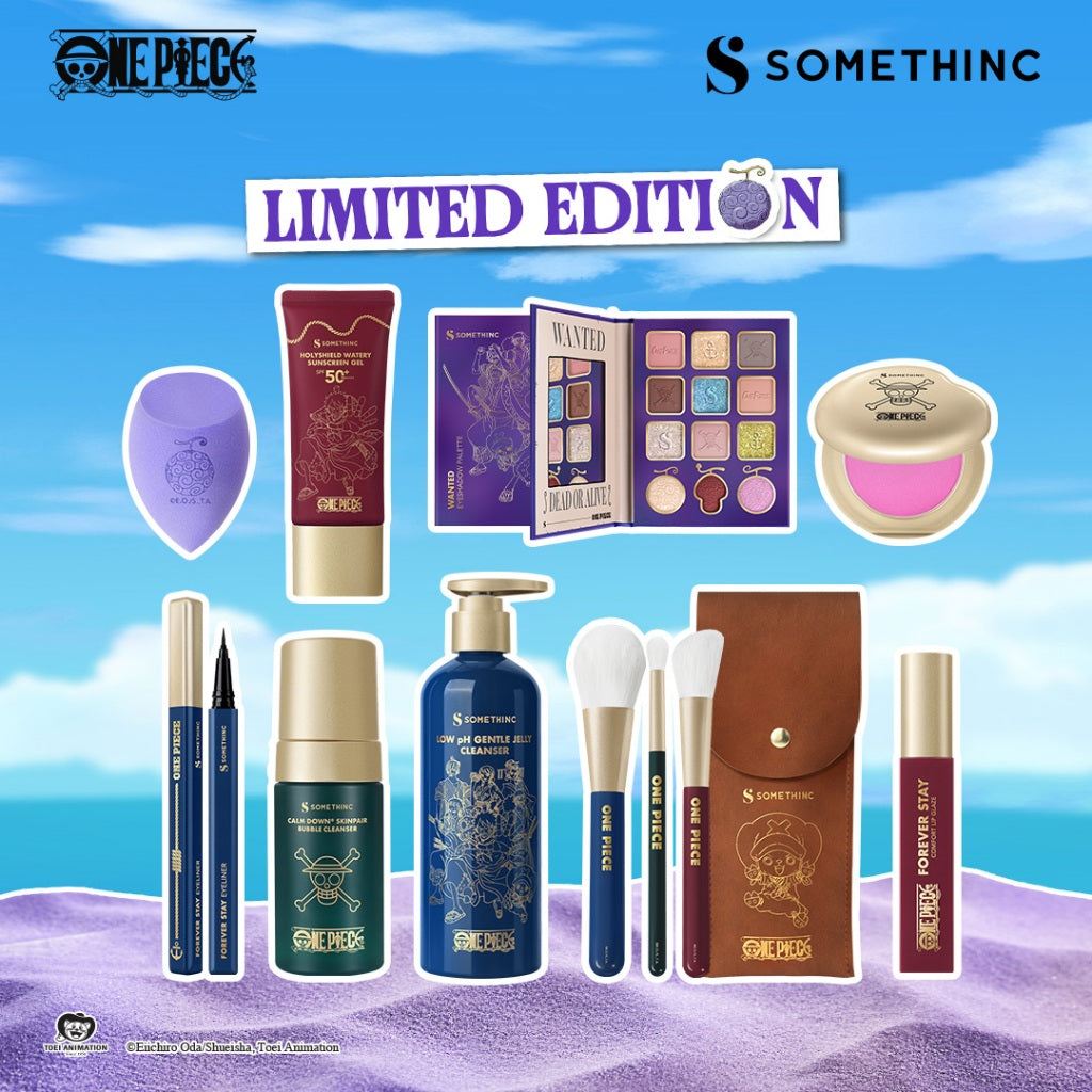 SOMETHINC ONE PIECE LIMITED EDITION SERIES - Lip Glaze, Low pH Gente Jelly, Holyshield Sunscreen Gel, Eyeshadow Palette, Liquid Eyeliner, Calm Down Cleanser| Transferproof Lip Glaze, Awet Digunakan 24 Jam|Sabun Cuci Muka Semua Jenis Muka