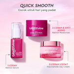 [Cocok Untuk Pemula] Glad2Glow Cerah Retinol Bundle 4in1-Brightening Moisturizer+Serum+Cleanser+toner Retinol  skincare paket pembersih perawatan kulit warna kulit pelembab wajah all in 1g2glow official store