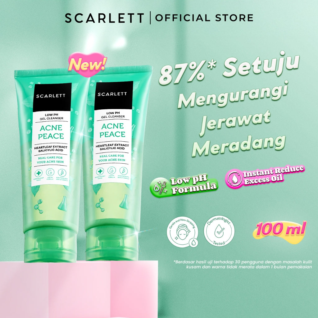SCARLETT Low pH Gel Cleanser-Facial Wash Gentle Sabun Cuci Muka Low pH, Kulit Tidak Ketarik, Basic Skincare