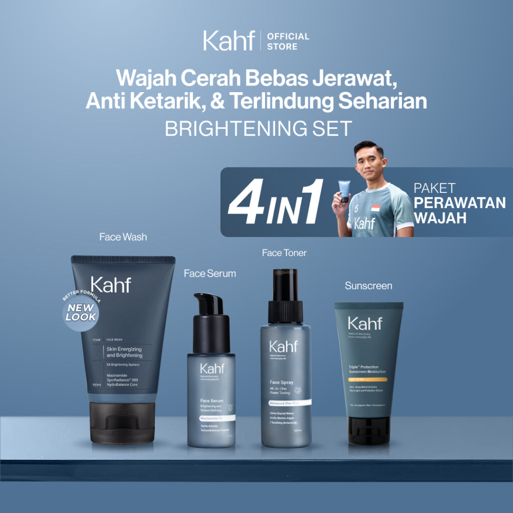 [SPECIAL 11.11 : KAHF BUNDLE 4IN1 PAKET PERAWATAN WAJAH] Paket Face Care Expert Complete Kit (Face Wash + Toner + Serum + Sunscreen Moisturizer) - Wajah Bebas Jerawat, Anti Ketarik, Lembab, & Terlindungi Seharian - Suitable for Daily Use